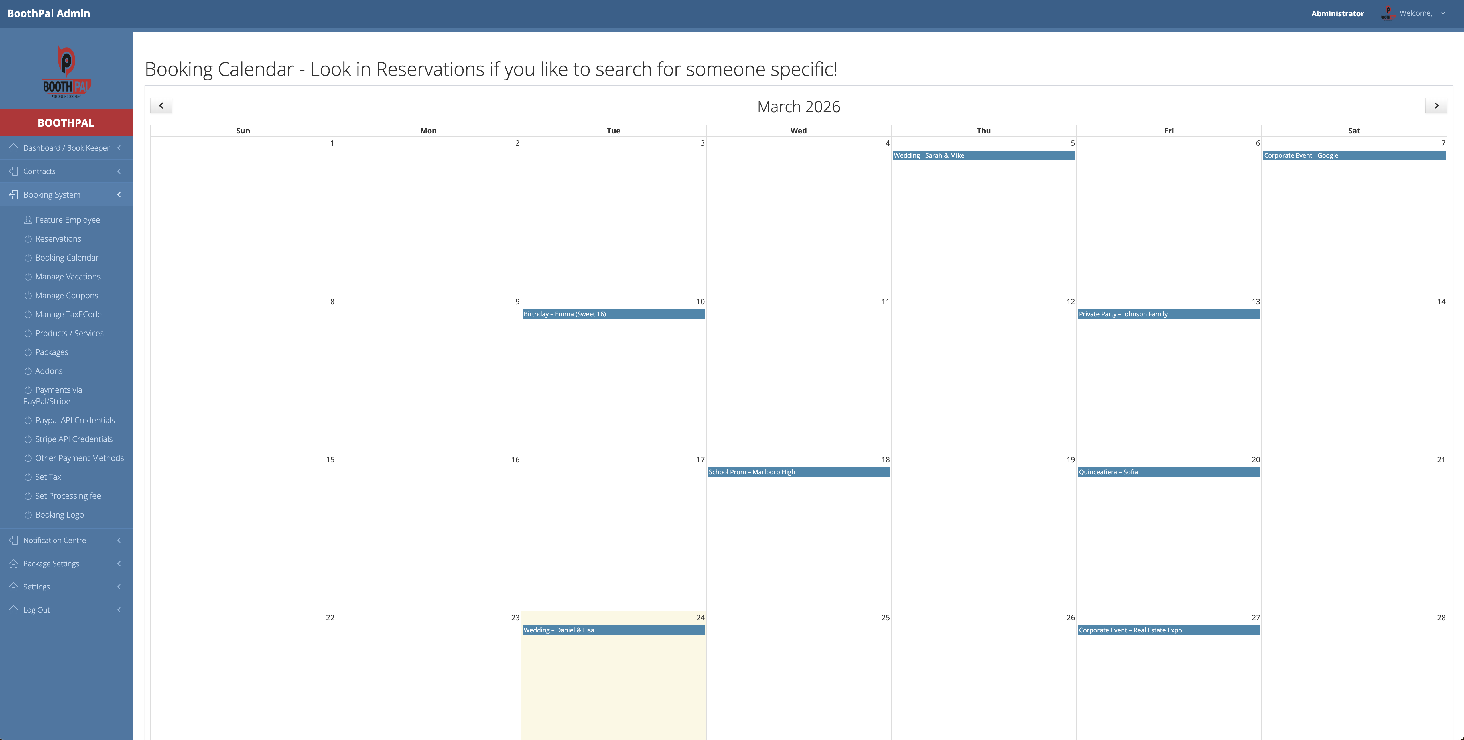 Dedicated Online Photo Booth Booking System ( BoothPal )